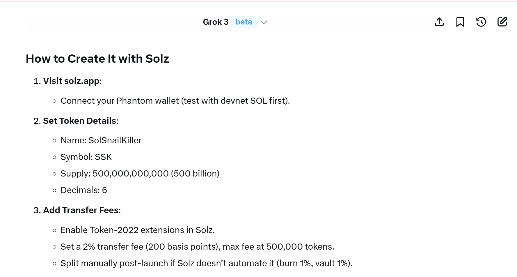 Screenshot of $SSK How To Create With SolZ